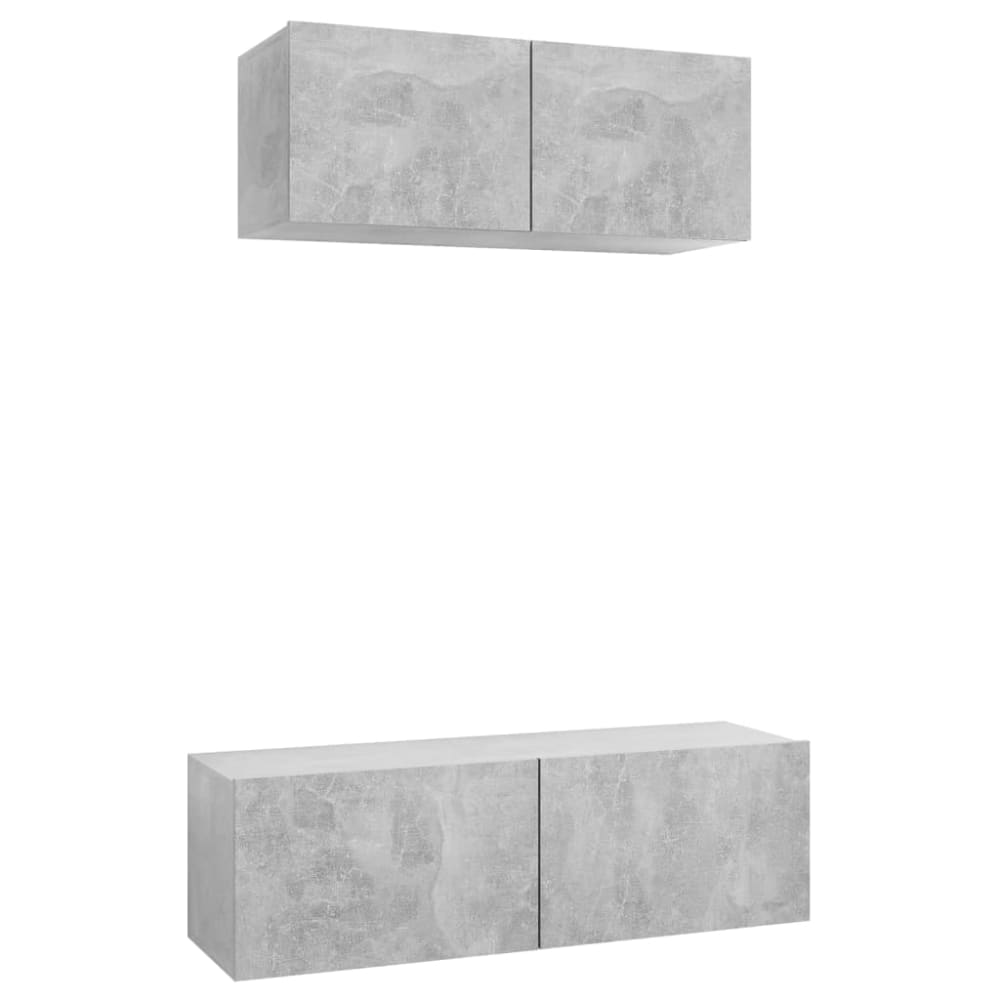 Meuble tv 2 pcs bois