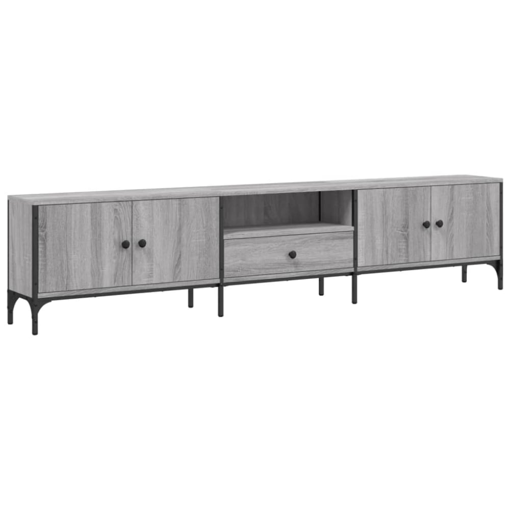 Meuble tv bois gris béton
