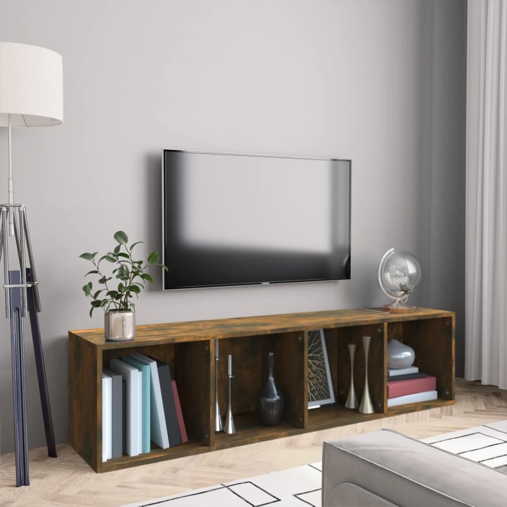 Meuble tv bois marron 143x30x36 cm