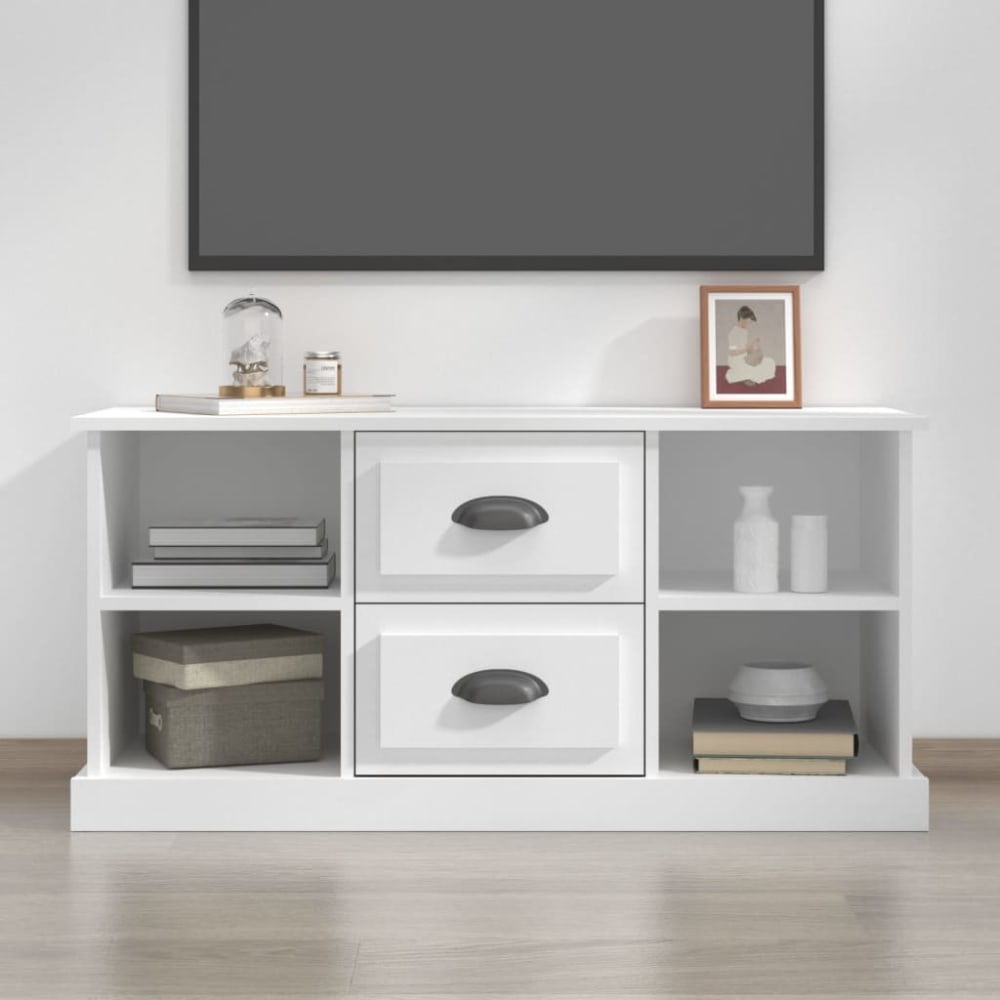 Meuble tv bois blanc 99.5x35.5x48 cm