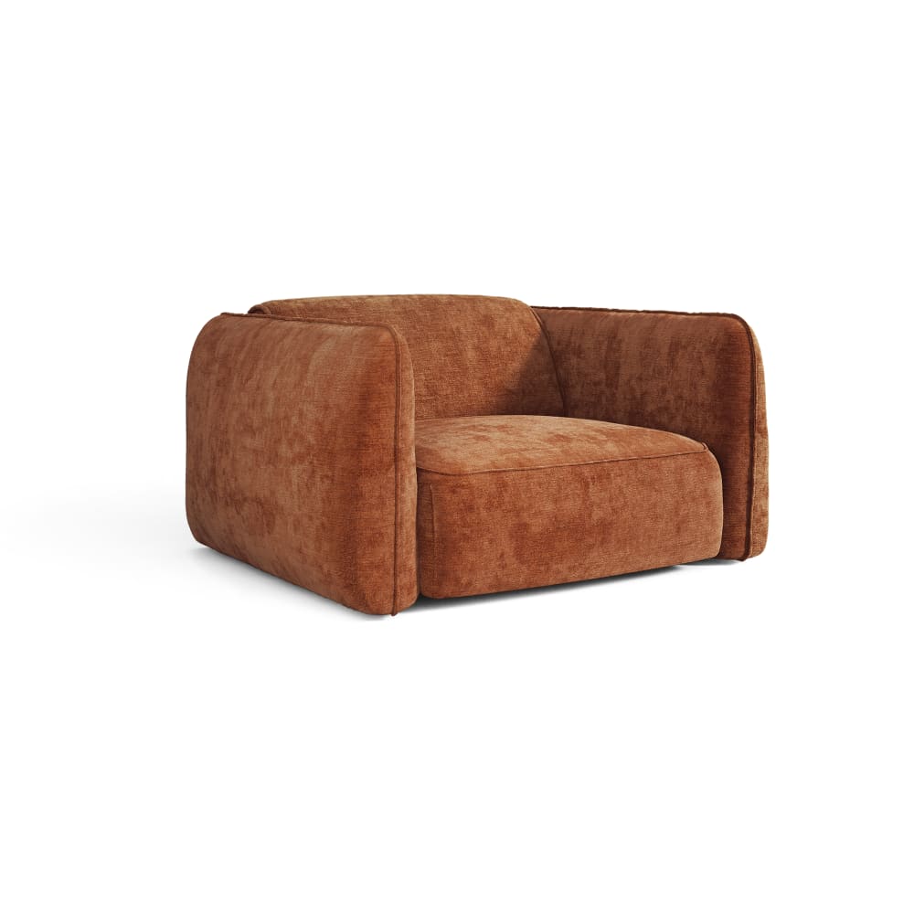 Fauteuil en velours gaufré terracotta — Beyit