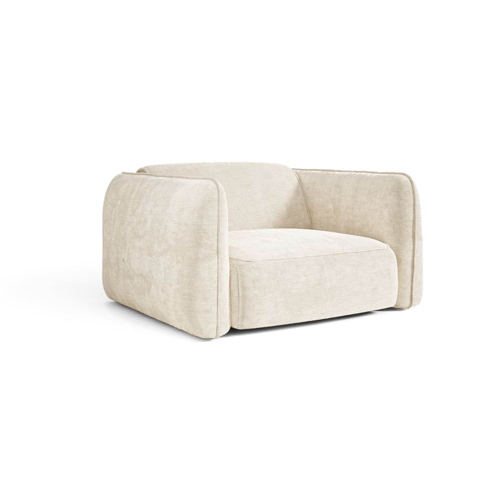 Fauteuil en velours gaufré crème — Beyit