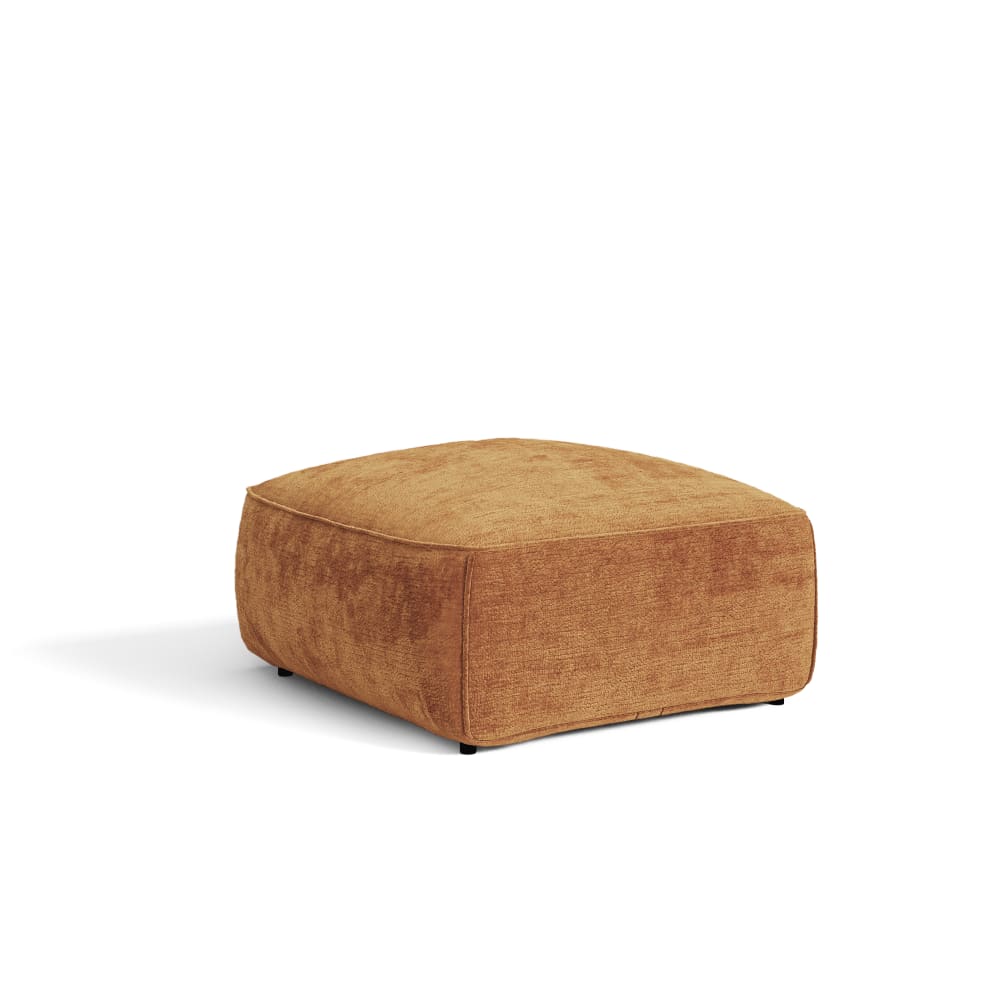 Pouf en velours gaufré caramel — Beyit