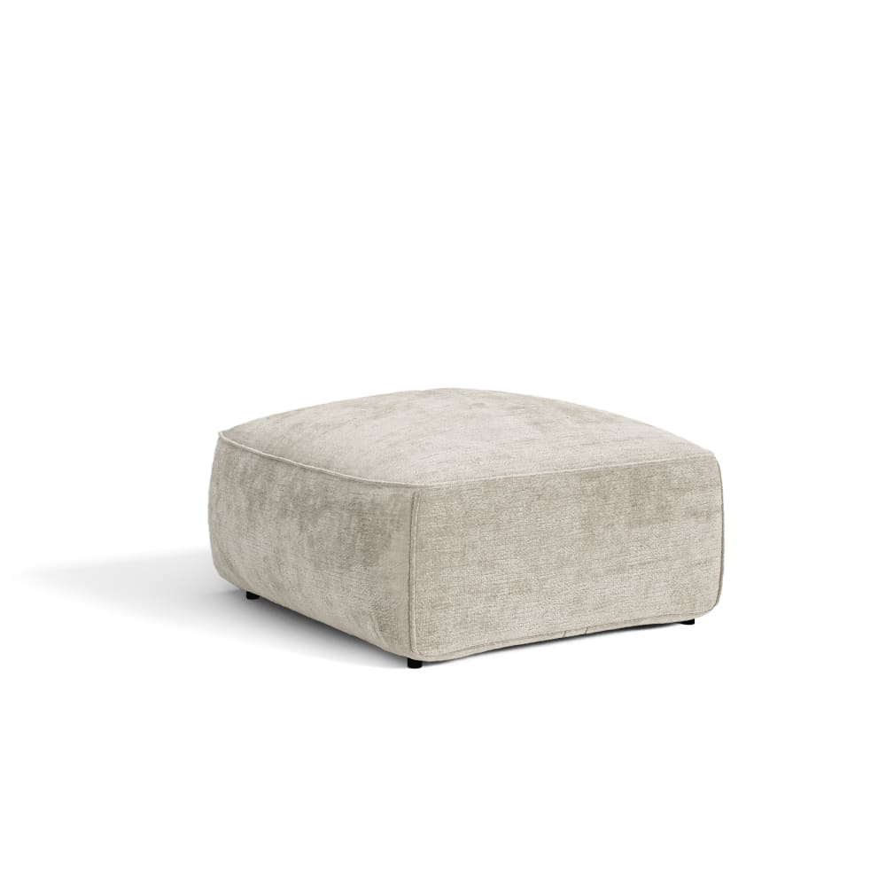 Pouf en velours gaufré taupe — Beyit