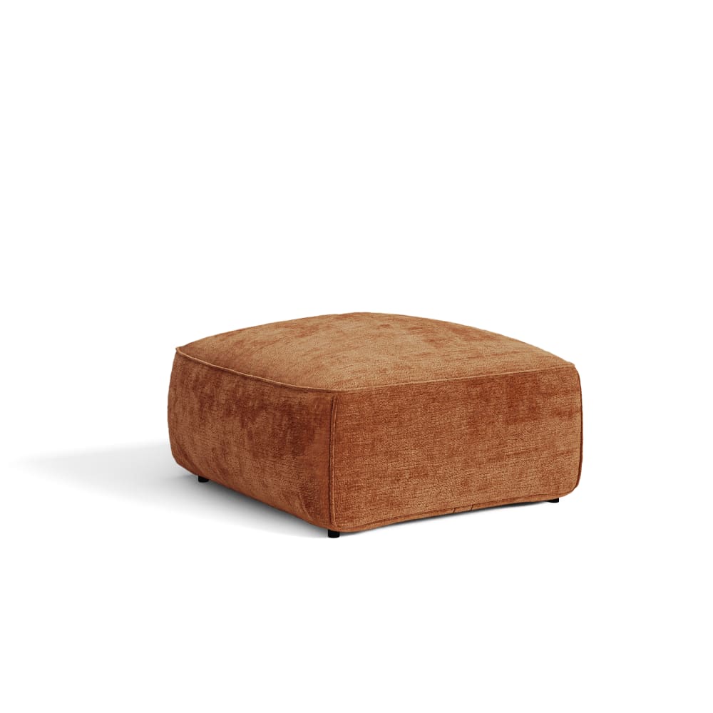 Pouf en velours gaufré terracotta — Beyit