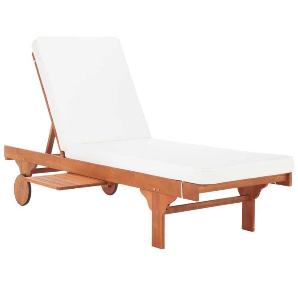 Chaise longue d'extérieur en bois d'eucalyptus, naturel Chaise longue d'extérieur en bois d'eucalyptus, naturel