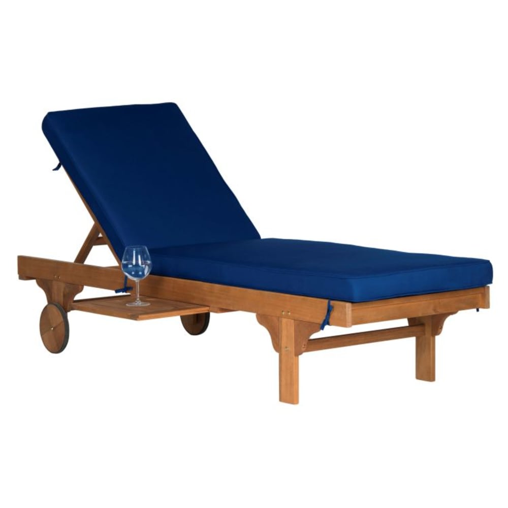 Chaise longue d'extérieur en bois d'eucalyptus, marine Chaise longue d'extérieur en bois d'eucalyptus, marine