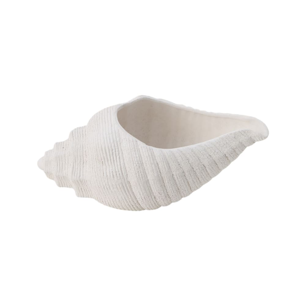 Centre de table céramique déco coquillage blanc 32 cm