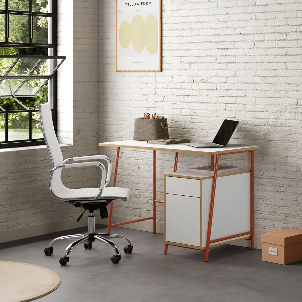 Schreibtisch mit 2 türen, Weiß - Maisons Du Monde