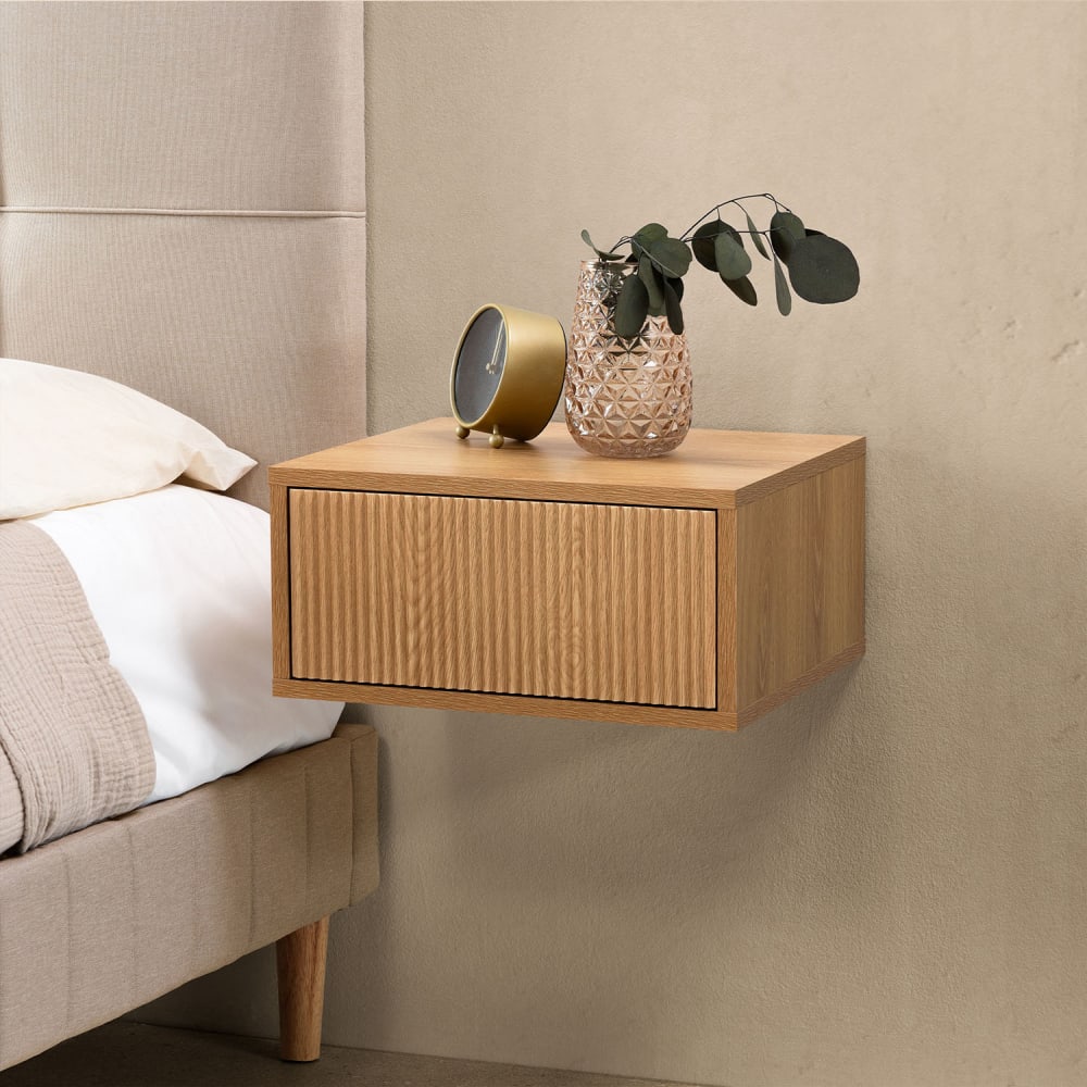 Schwebender nachttisch 1 schublade Eiche-Optik - Maisons Du Monde