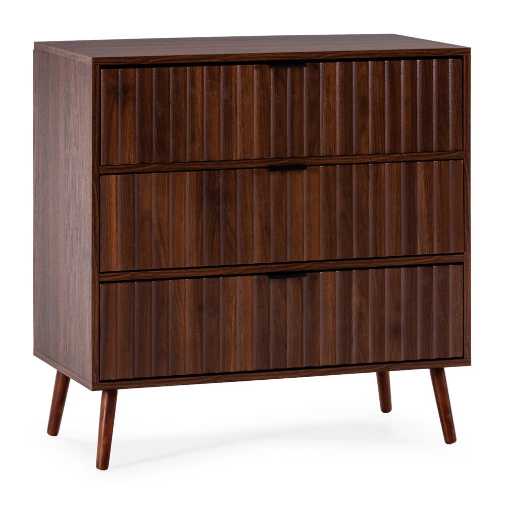 Commode 3 tiroirs effet Noyer Commode 3 tiroirs effet Noyer
