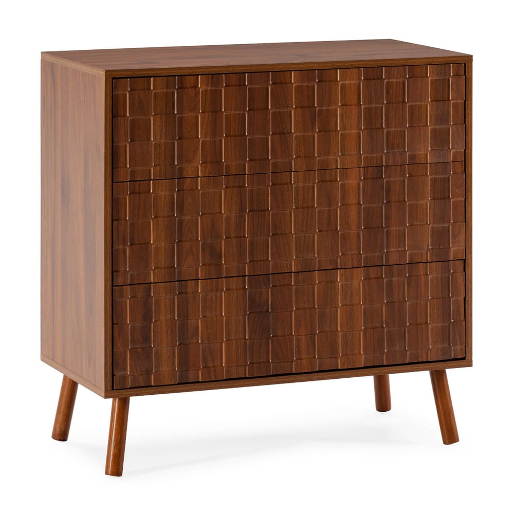 Commode 3 tiroirs effet Noyer Commode 3 tiroirs effet Noyer