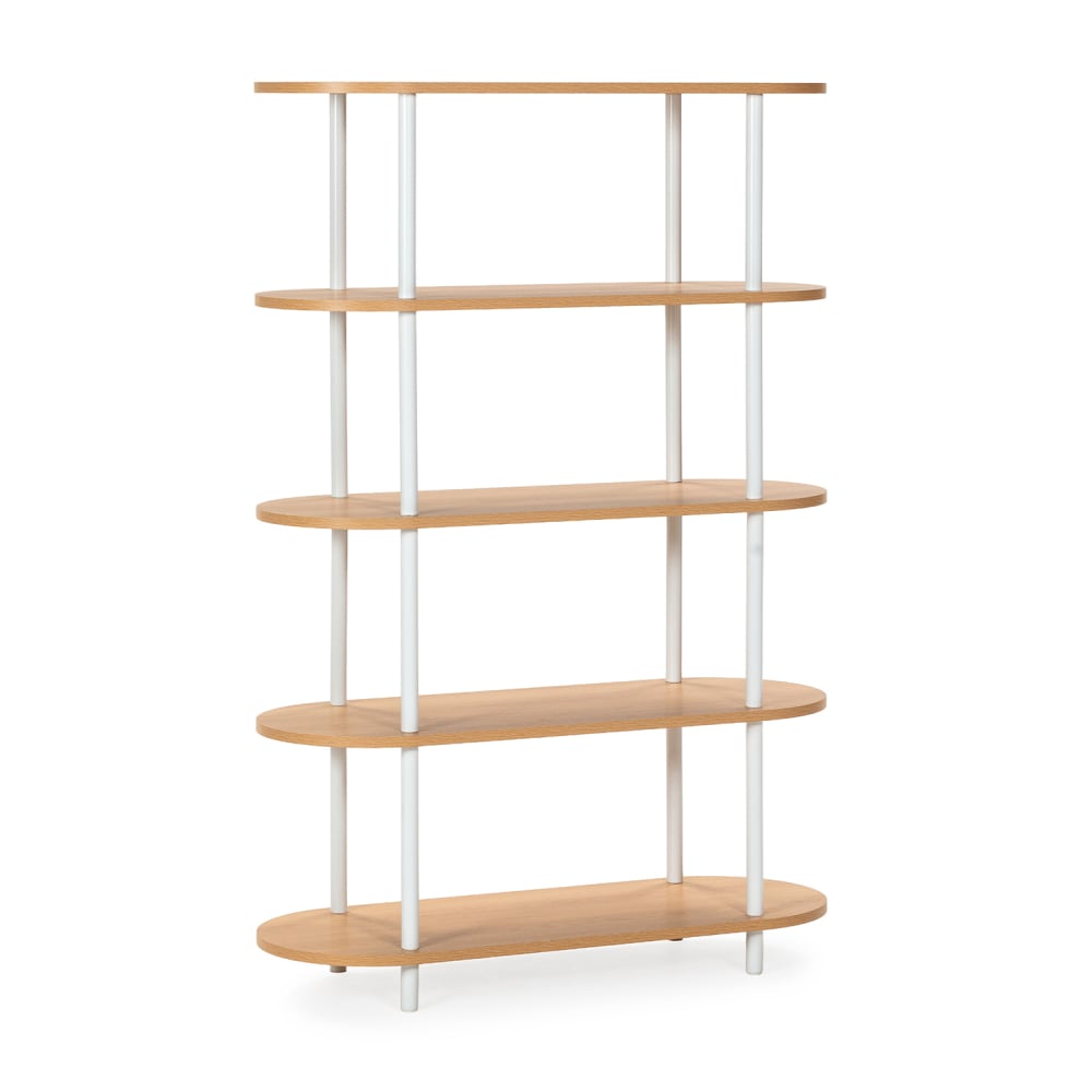 Etagère avec 5 étagères effet Chêne/Blanc