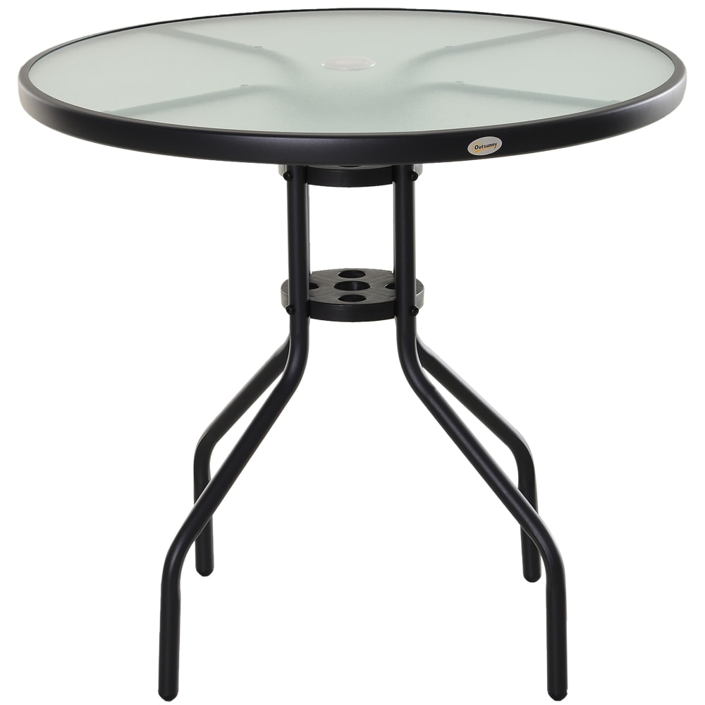 Table de jardin en métal - parasol