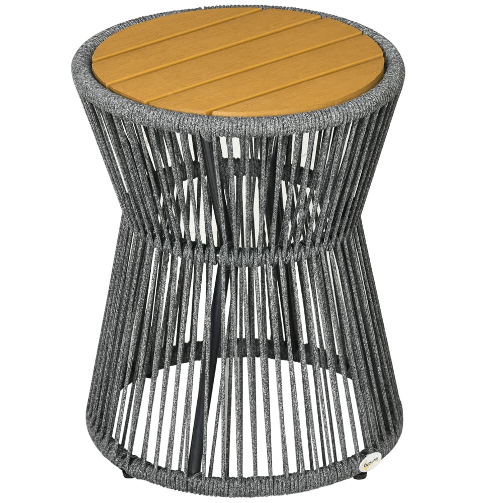 table de jardin en polyrotin - gris