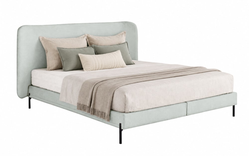 Lit rembourré avec matelas - clair