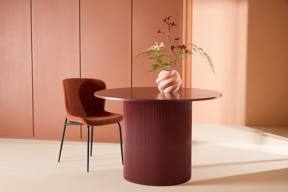 Esstisch Lenox Ø110cm, Burgunderrot - Maisons Du Monde