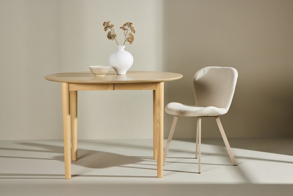 Esstisch Gilda ausziehbar Ø110-150cm, Cremeweiß - Maisons Du