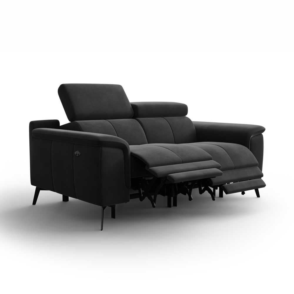 Canapé relax 2 places, - velours noir