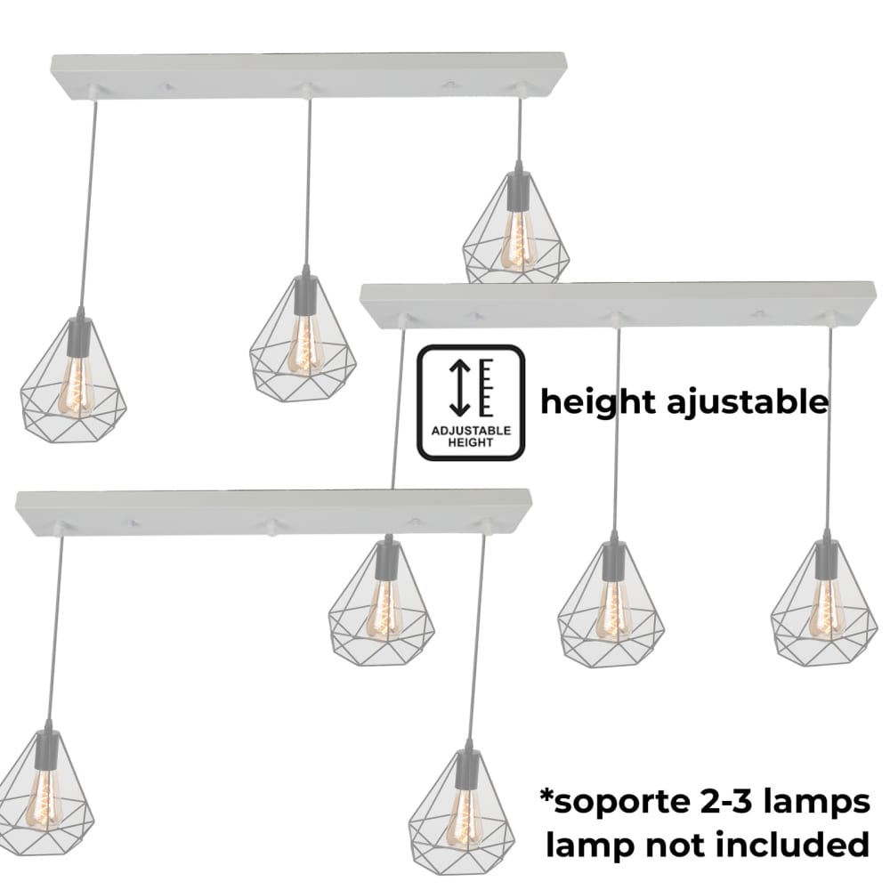 Support plafond suspension universel métal blanc 100 cm — vue 3