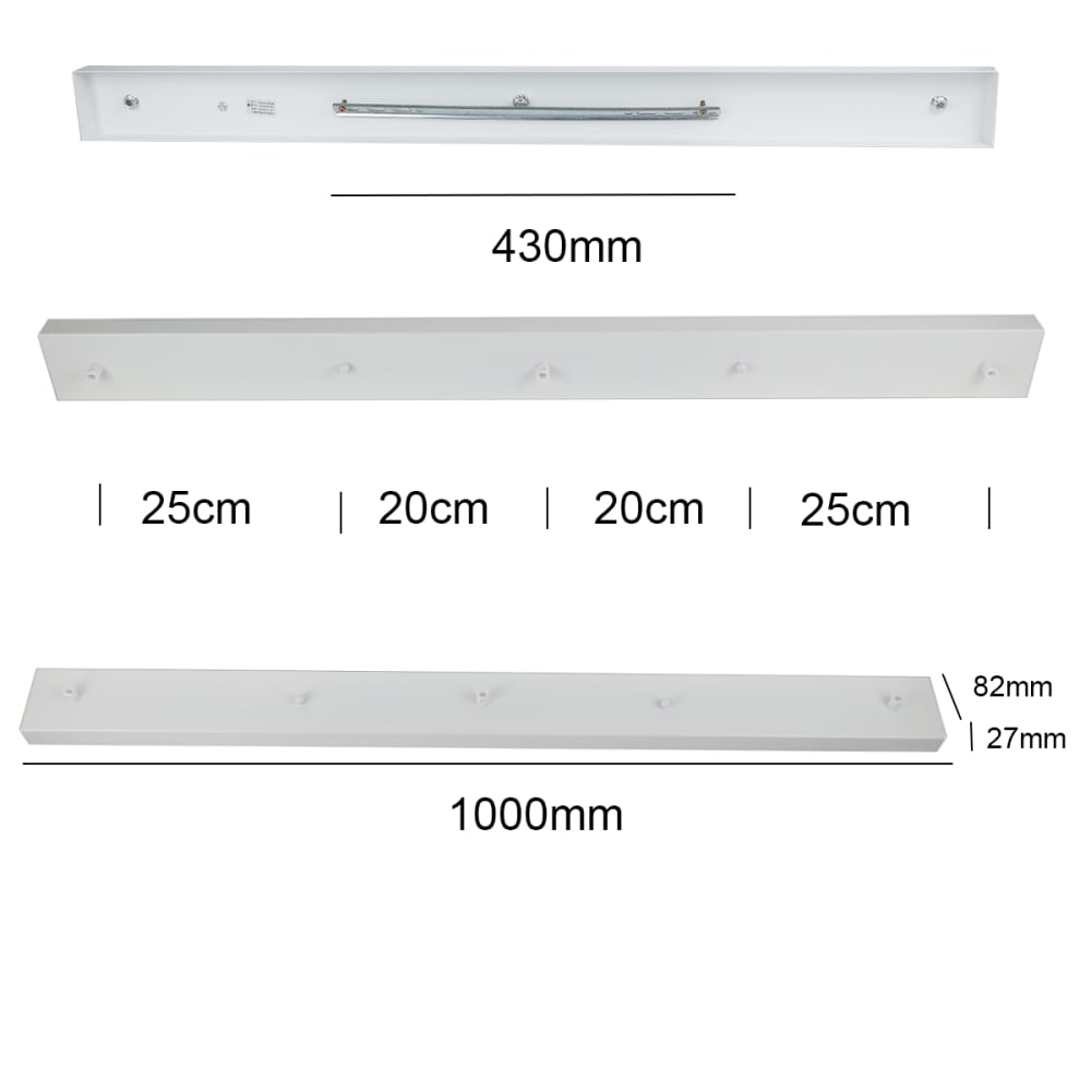 Support plafond suspension universel métal blanc 100 cm — vue 4
