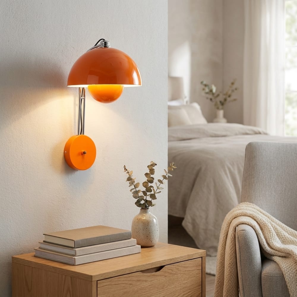 Applique murale florale en métal orange E27 H42 cm — vue 4