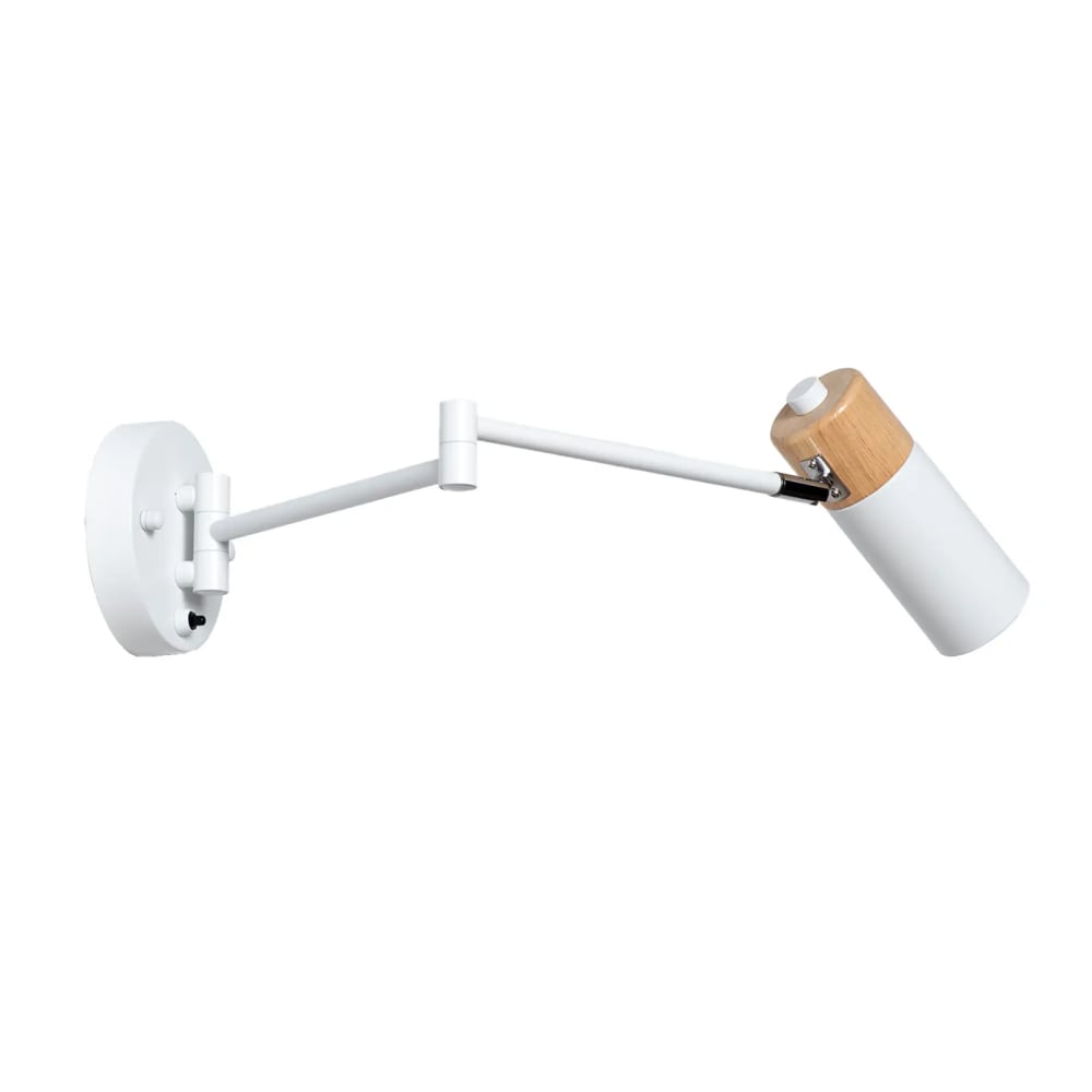 Applique murale extensible horizontale blanc et bois E27 53 cm