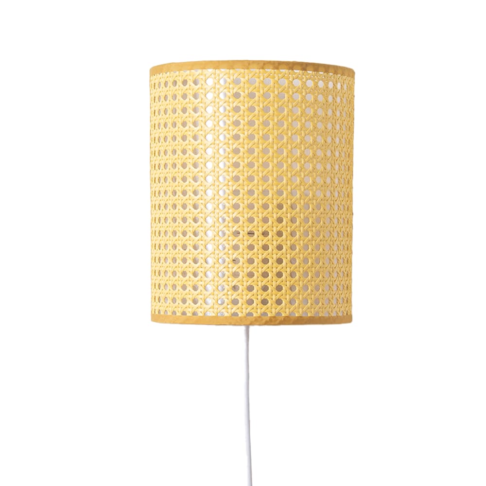 Applique murale en rotin beige avec prise E27 H24 cm