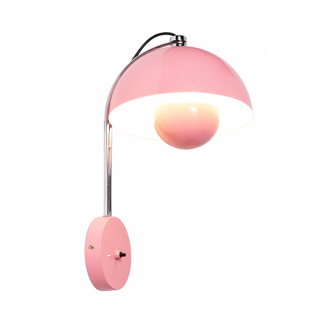 Applique murale florale en métal rose E27 H42 cm