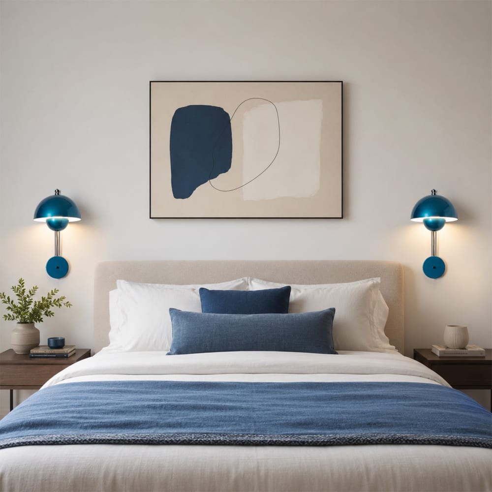 Applique murale florale en métal bleu E27 H42 cm — vue 4