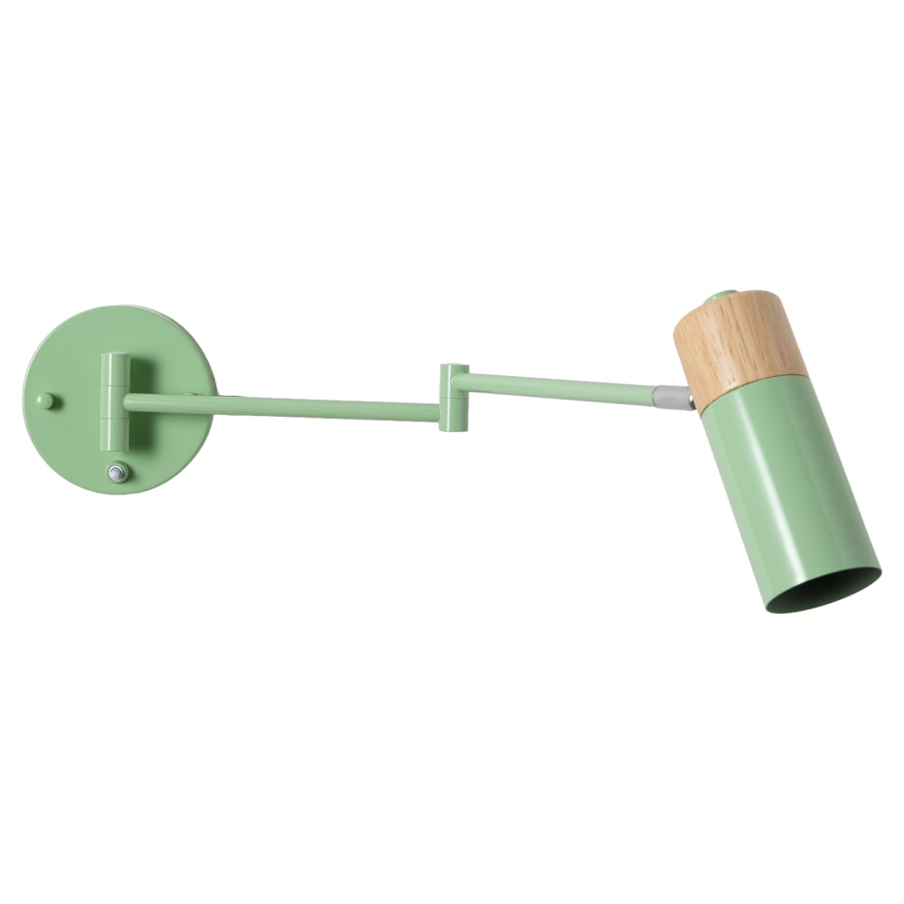 Applique murale extensible horizontale vert et bois E27 53 cm