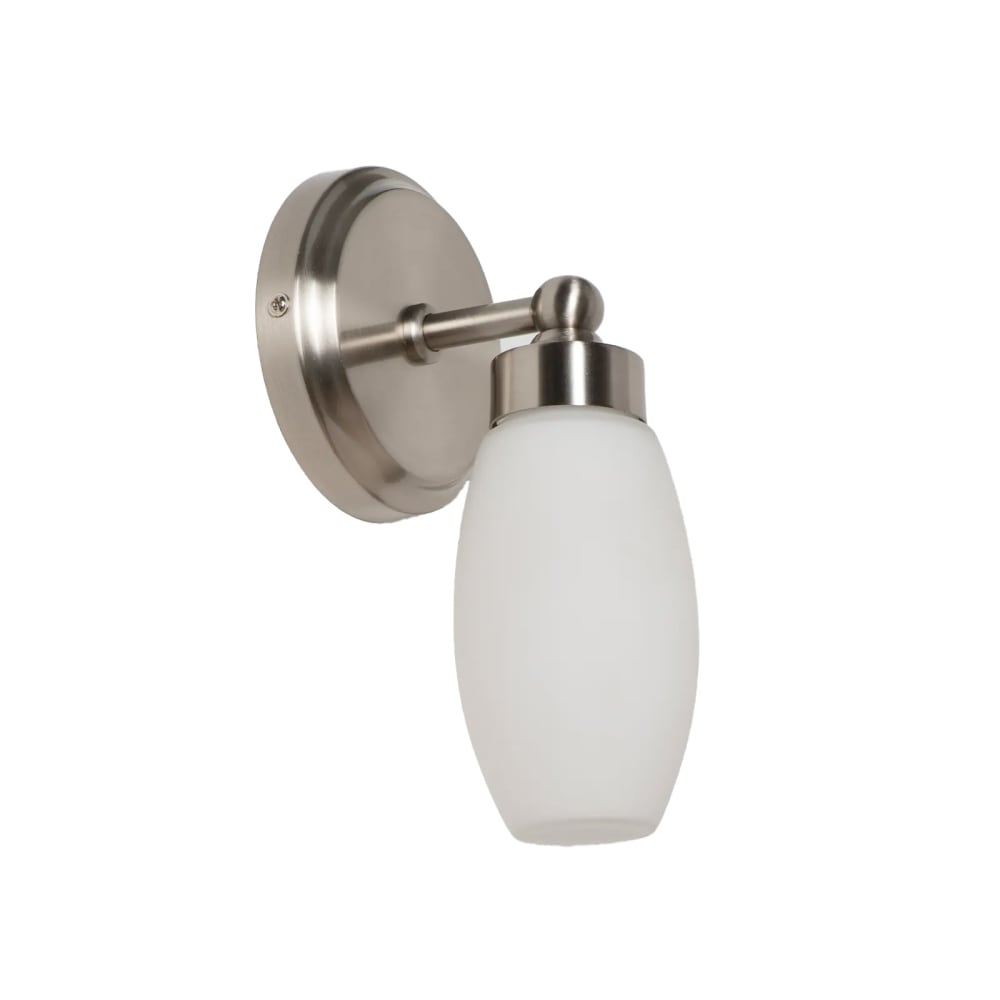 Alpinaluz Bad-Wandleuchte Metall nickel und Opalglas H23,5 cm style modern Grau