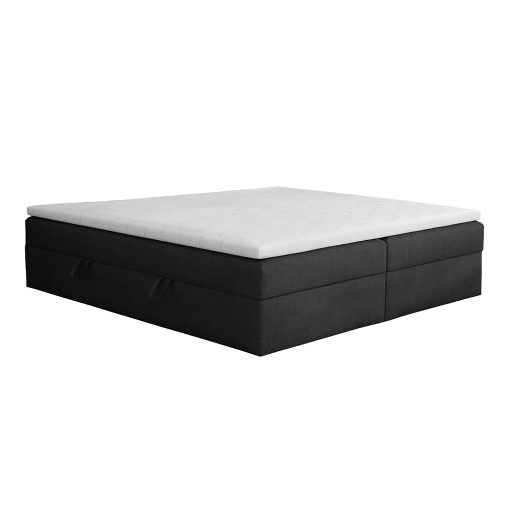 Lit boxspring en velours 180x200 cm, Noir