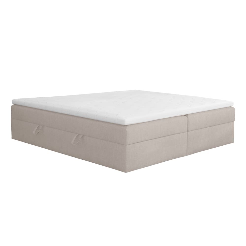 Lit boxspring en velours 160x200 cm, Beige