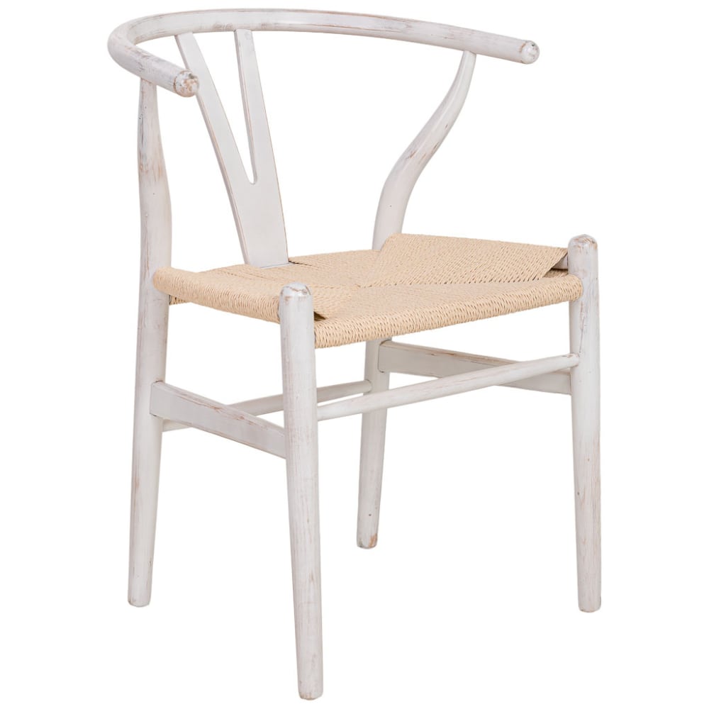 Wanderlust deco Stuhl Holz seil sitz 50x41x44/77h cm Beige style landhaus Beige Holz