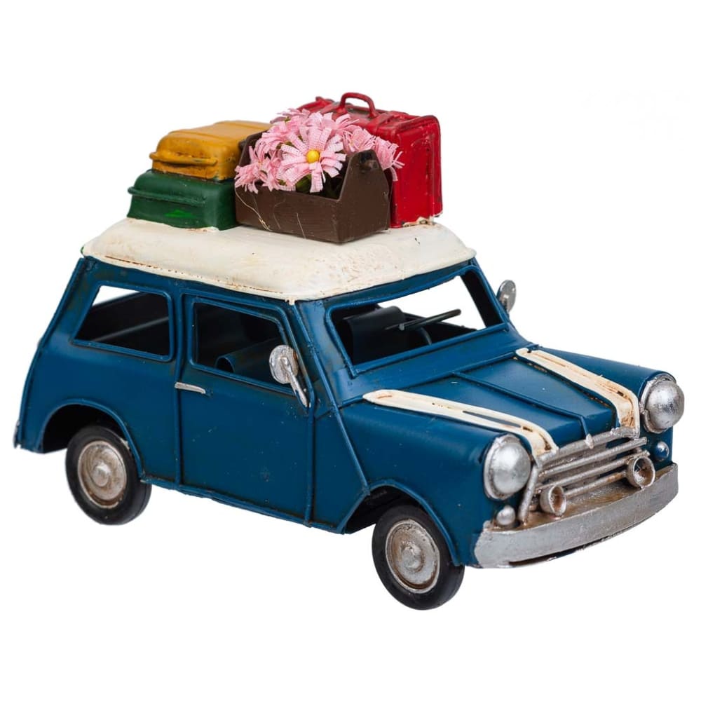 coche de metal azul 16x75x10
