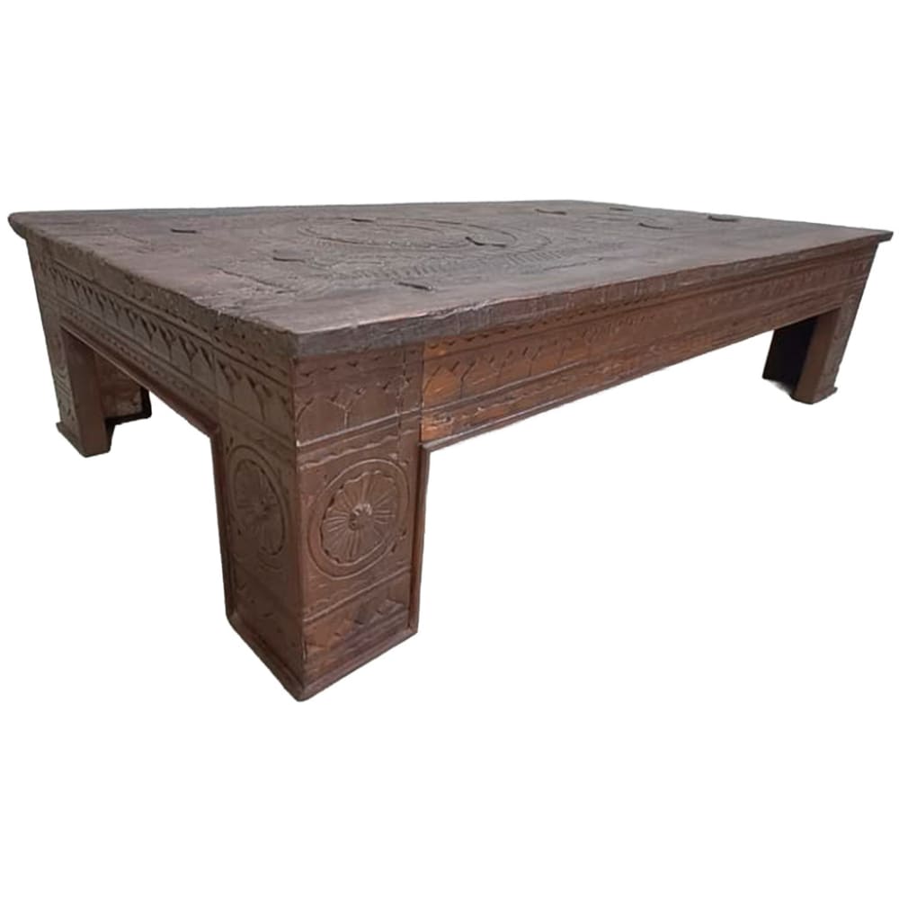 Wanderlust deco handgefertigter holz-couchtisch 150x85x37 cm Braun style landhaus Braun