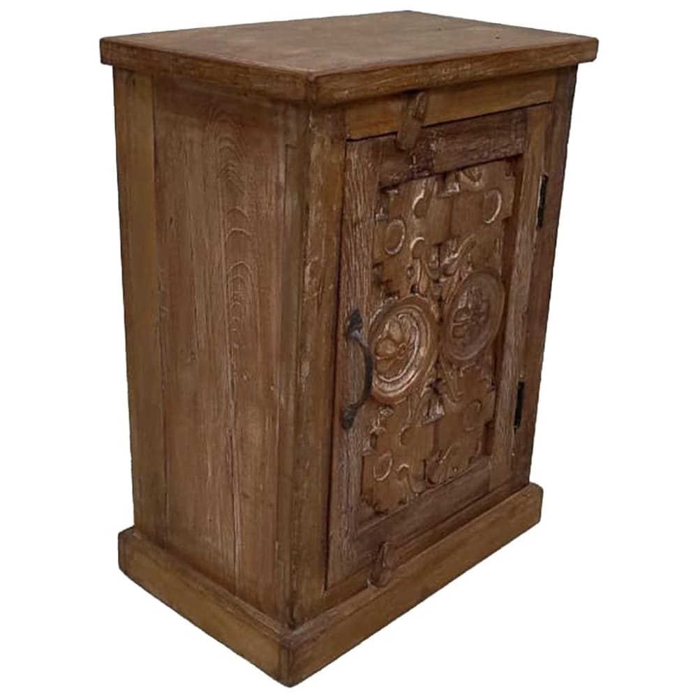 Wanderlust deco Handgefertigter Nachttisch aus Holz 48x28x64 cm style landhaus Braun Holz