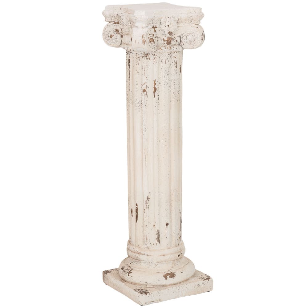 Wanderlust deco Magnesiumsäule, 30 x 30 x 100 cm (Höhe) Weiß style classic chic Weiß Naturstein