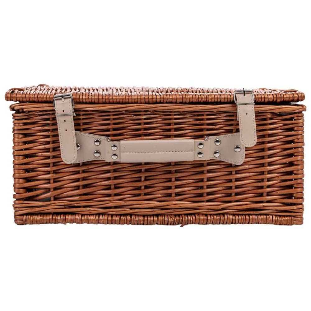 Picknickkorb für 4 Personen, 46x30x21 cm (H) Braun - Maisons Du