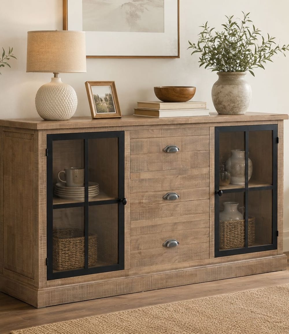 Sideboard aus Holz, 150 x 40 x 83 cm (H) Braun - Maisons Du Monde