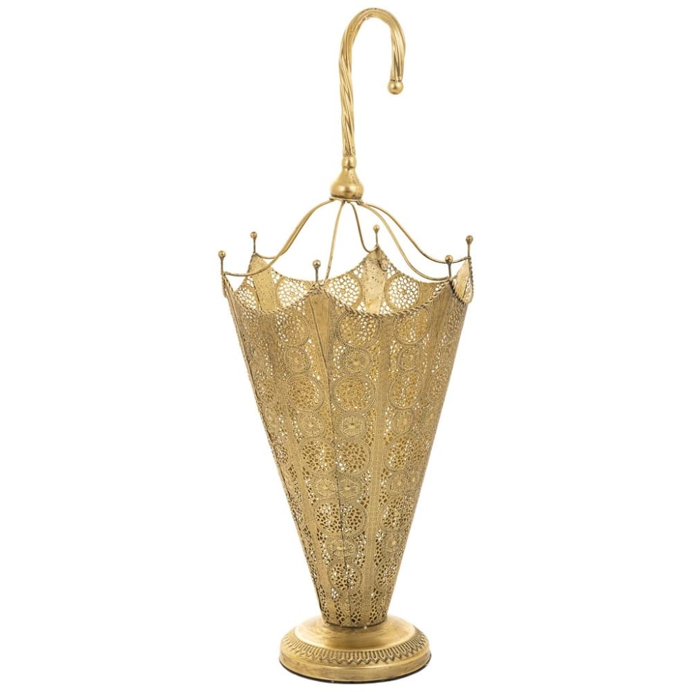 Wanderlust deco Schirmständer aus Metall, 34x29x81h cm, Gold style modern Gold Metall