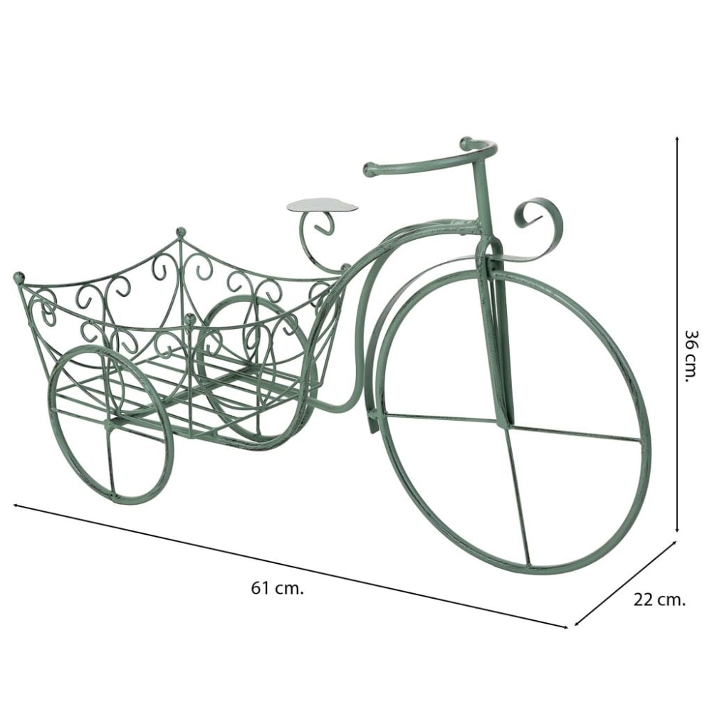 Support de pot de fleurs vert, 61x22x36h cm — vue 4