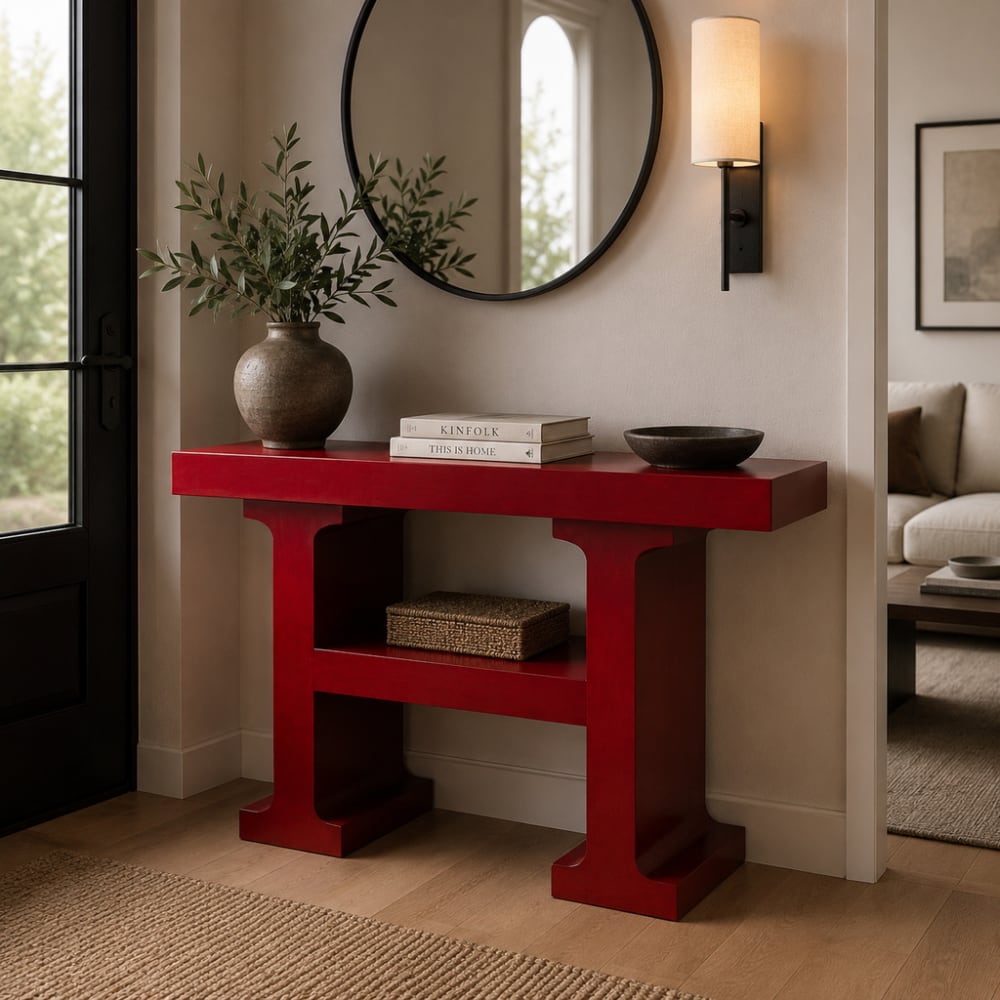 Konsolentisch aus Holz, 120x38x80 cm, Rot - Maisons Du Monde