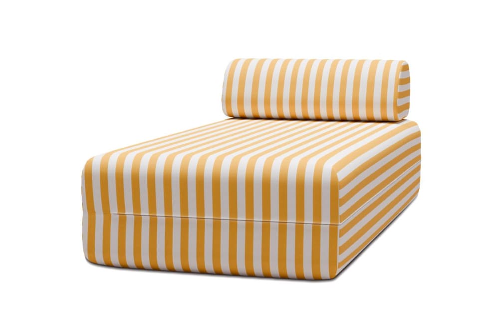 Méridienne convertible - places tissu jaune