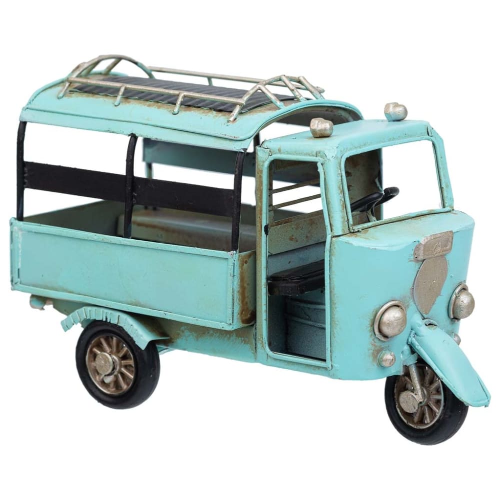 Wanderlust deco Metalldreirad 16x7x10h cm Blau style modern Blau Metall