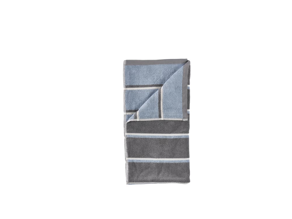 Serviette de bain en coton gris, bleu et gris clair 100 x 50 cm