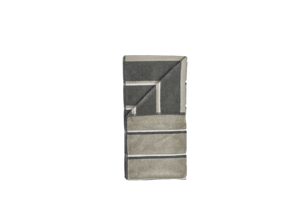Serviette de bain en coton vert eucalyptus, olive et gris 100 x 50 cm