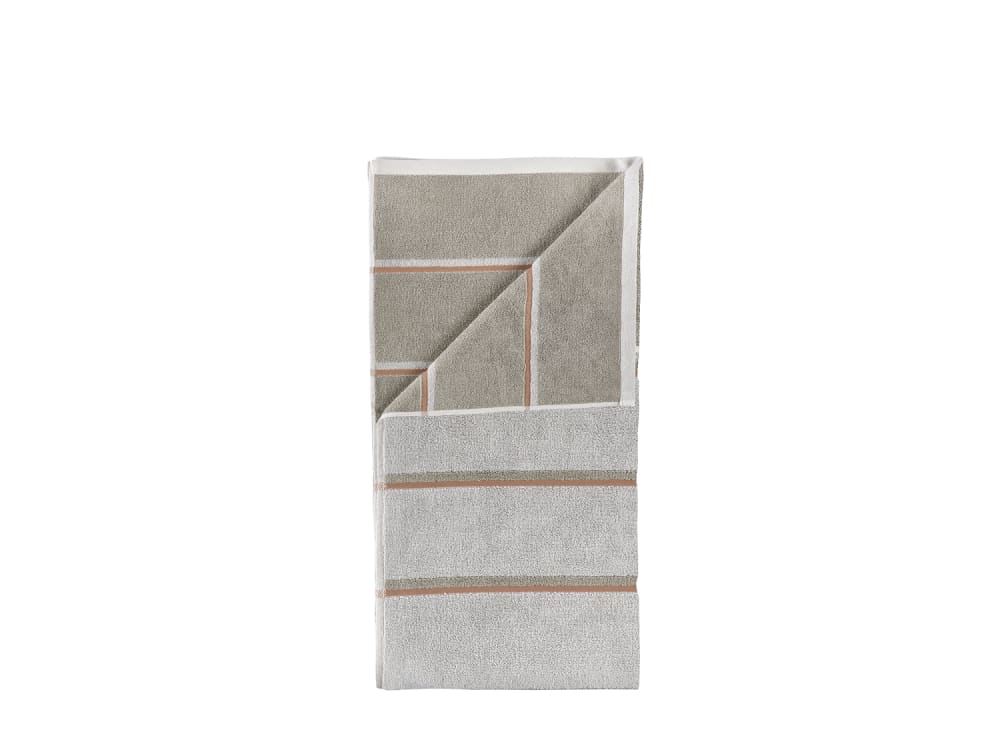 Serviette de bain en 100% coton/600g grisclair/eucalyptus/ocre brun Serviette de bain en 100% coton/600g grisclair/eucalyptus/ocre brun