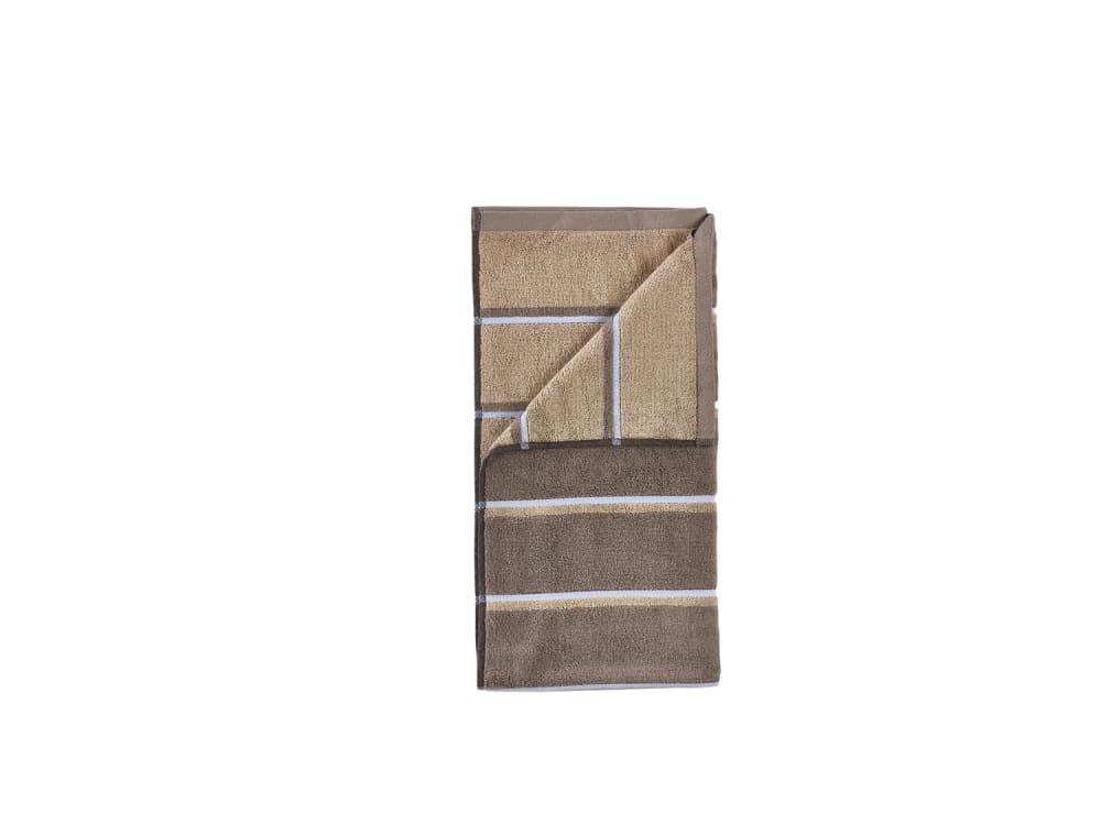 Serviette de bain en coton taupe, camel et bleu ciel 100 x 50 cm